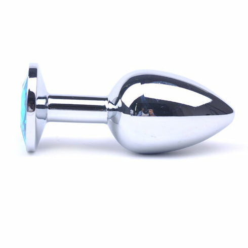 Metallic Anal Plug Diamond Blue Small